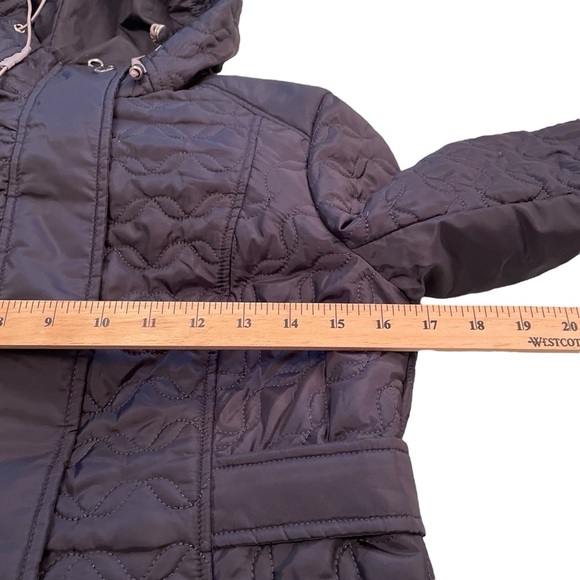 Novelti Quilted Navy Hooded Jacket-Size XS-NWT-Water Repellant-Thin-Lightweight - Picture 8 of 14